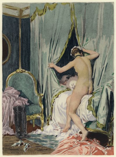 Ilustração para as memórias de Casanova (litografia a cores) de Jules Marie Auguste Leroux