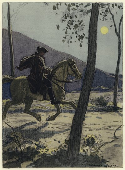Ilustração para as memórias de Casanova (litografia a cores) de Jules Marie Auguste Leroux