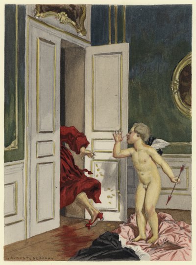 Ilustração para as memórias de Casanova (litografia a cores) de Jules Marie Auguste Leroux