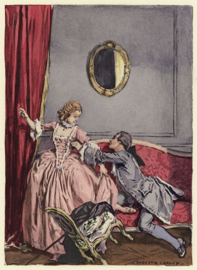 Ilustração para as memórias de Casanova (litografia a cores) de Jules Marie Auguste Leroux