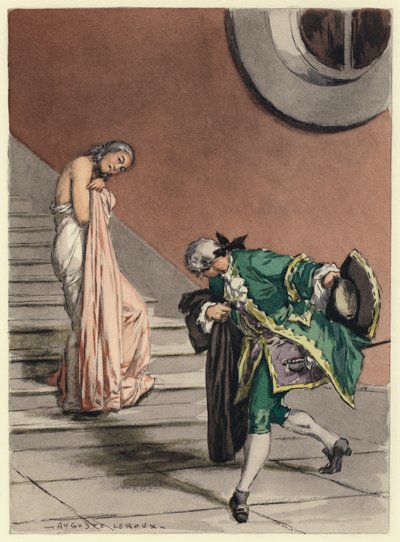 Ilustração para as memórias de Casanova (litografia a cores) de Jules Marie Auguste Leroux