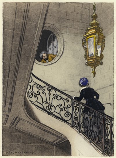 Ilustração para as memórias de Casanova (litografia a cores) de Jules Marie Auguste Leroux