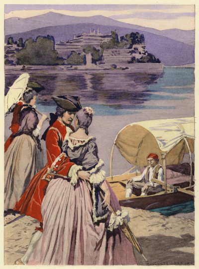 Ilustração para as memórias de Casanova (litografia a cores) de Jules Marie Auguste Leroux