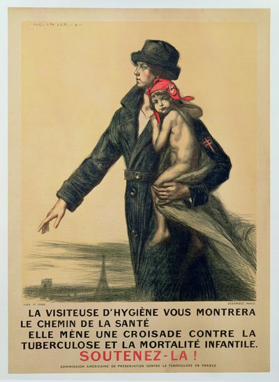 Cartaz de informação ao público para a sensibilização para a tuberculose de Jules Marie Auguste Leroux