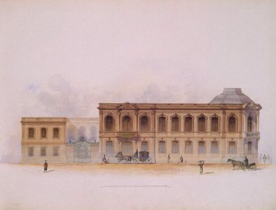 O Palácio Stroganov em São Petersburgo. Fachada, 1863 de Jules Mayblum