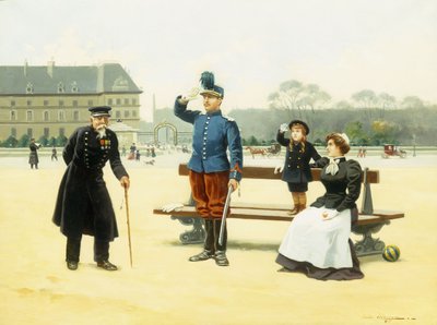 A Saudação (óleo sobre tela) de Jules Monge