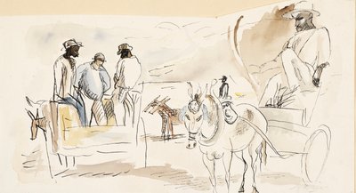 Preto e Dois Carrinhos de Jules Pascin