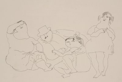 Família, c.1923-25 (lito) de Jules Pascin