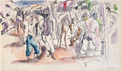 Figuras e Cavalos (wc no papel) de Jules Pascin