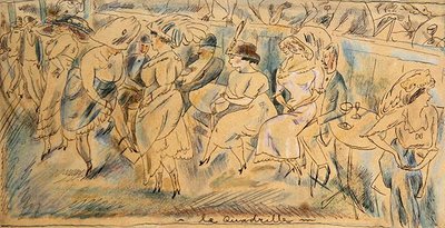Le Quadrille (caneta e tinta sobre papel) de Jules Pascin