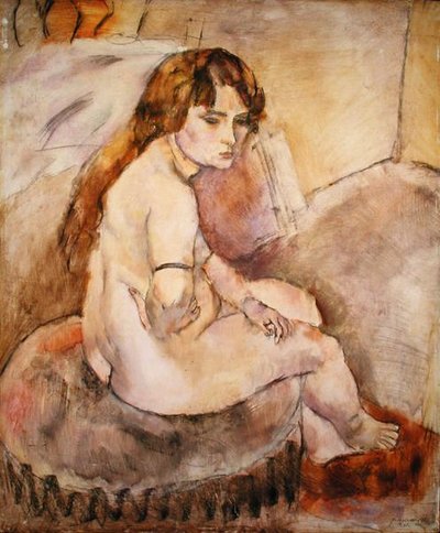 Sentado Nú num Hassock de Jules Pascin