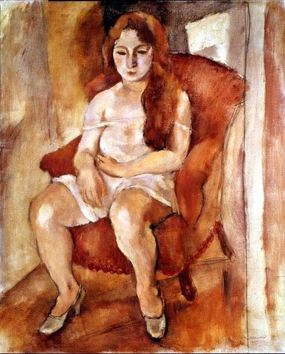 Mulher sentada (óleo sobre tela) de Jules Pascin