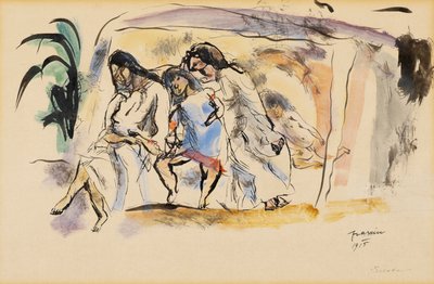 Siesta, 1915 (banheiro no papel) de Jules Pascin