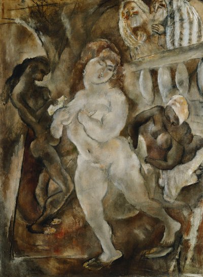 Susanna e os Anciãos; Susannah e os Antigos, C. 1921 de Jules Pascin