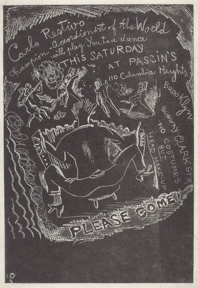 Sem título (convite para festa na casa de Jules Pascin) de Jules Pascin