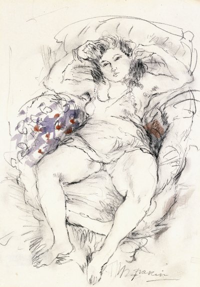 Mulher em uma cadeira, 1925-1926 de Jules Pascin