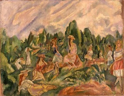 Young Women in a Landscape, c.1920 (oil on canvas) de Jules Pascin