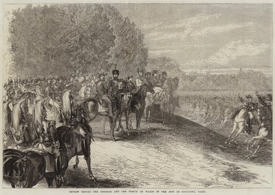 Resenha diante do imperador e do príncipe de Gales no Bois de Boulogne, Paris de Jules Pelcoq