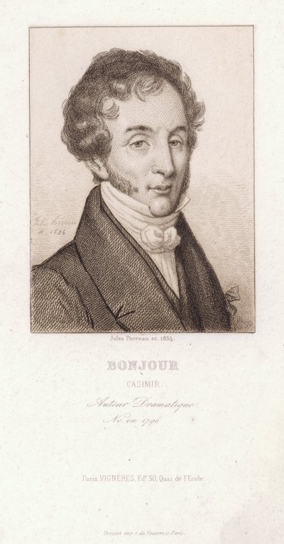 Casimir Bonjour, dramaturgo francês (gravura) de Jules Porreau