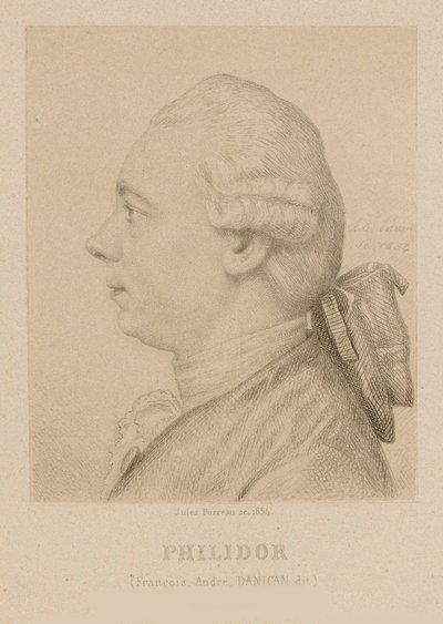 Retrato de François-André Danican Philidor 1726-1795. de Jules Porreau