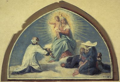 A Virgem apresenta o Menino Jesus a São Vicente de Paulo de Jules Richomme