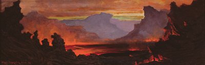 Vulcão Hilo, Havaí, 1886 de Jules Tavernier