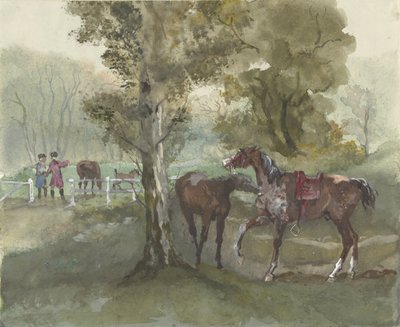 Cavalos no prado de Jules baron Finot