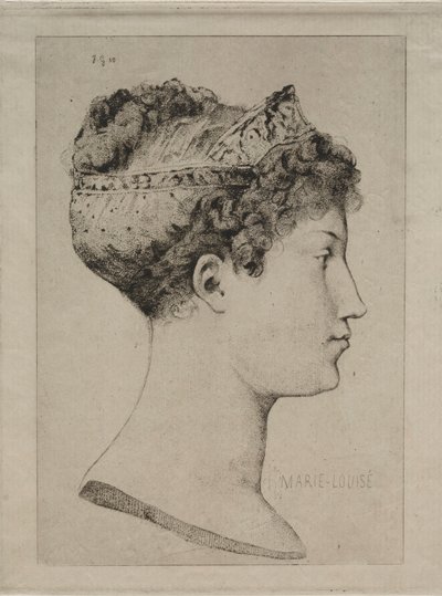 Marie Louise em Profile, 1860. de Jules de Goncourt