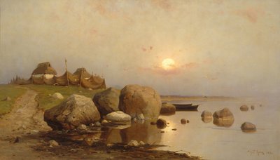 Uma vila de pescadores, 1892 de Juli Julievich Klever