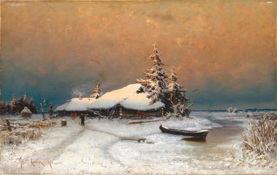 Pôr do sol de inverno, 1887 de Juli Julievich Klever
