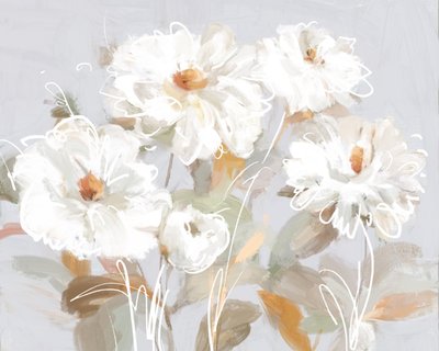 Flores Brancas Abstratas de Julia Cheney