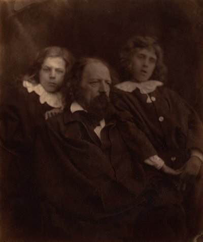 Alfred Tennyson com os seus filhos, 1865 (foto) de Julia Margaret Cameron