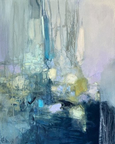 Fluxo abstrato azul e verde de Julia Purinton