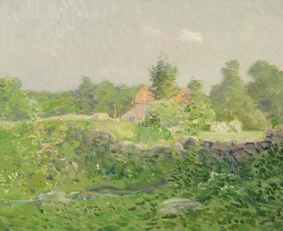 Paisagem e Fazenda, c.1895 (óleo sobre tela) de Julian Alden Weir
