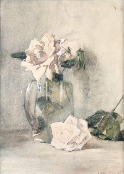 Estudo de rosas (wc no papel) de Julian Alden Weir