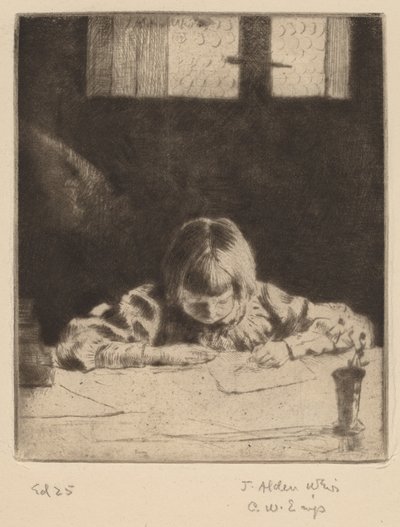 The Little Student, 1890. de Julian Alden Weir
