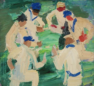 The Cricketers in the Park, Oxford (óleo a bordo) de Julian Bailey