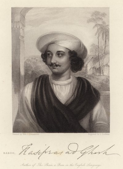 Baboo Kasiprasad Ghosh (gravura) de Julian E. (after) Drummond