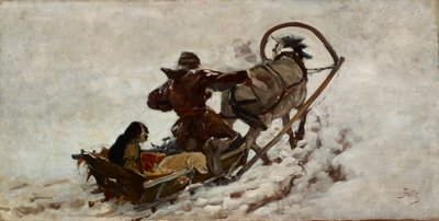 Cães de caça, c.1886 (óleo sobre tela) de Julian Falat