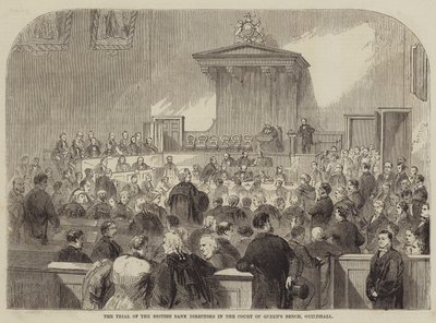 O Julgamento dos Diretores dos Bancos Britânicos no Tribunal de Queens Bank, Guildhall de Julian Portch