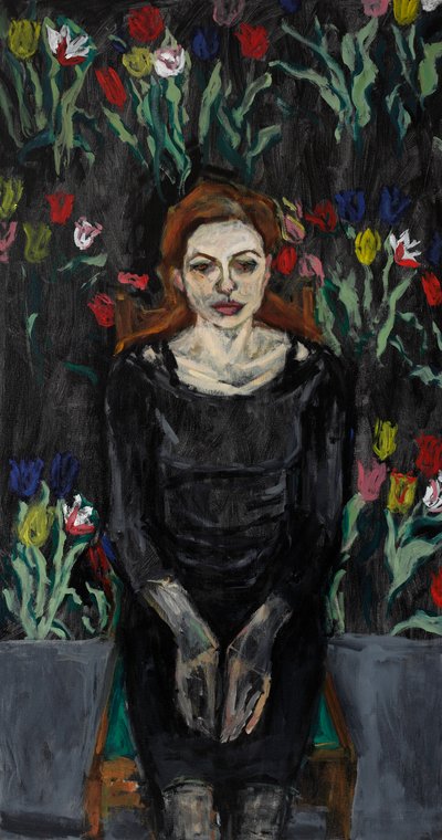 Retrato de Primavera, (acrílico e óleo sobre tela) de Julie Held