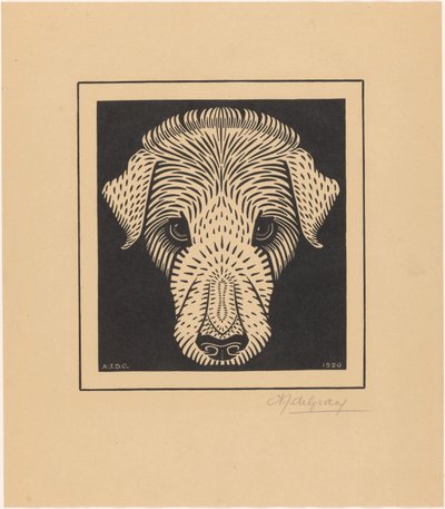 cabeça de cachorro de Julie de Graag (signed by artist)