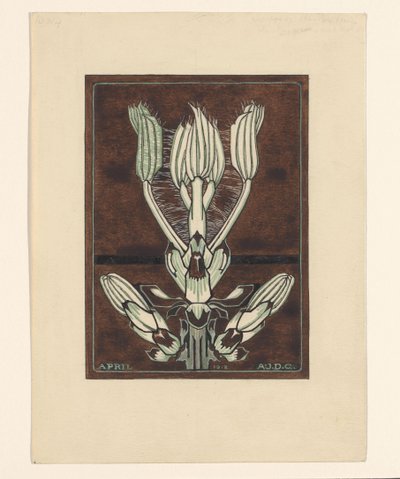 Botões de uma flor Abril (título no objeto) de Julie de Graag (signed by artist)