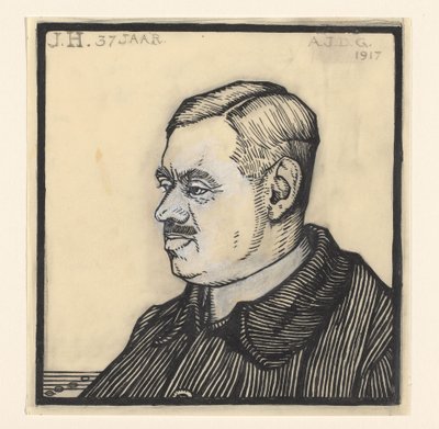 Retrato de um homem de 37 anos com as iniciais J.H. de Julie de Graag (signed by artist)