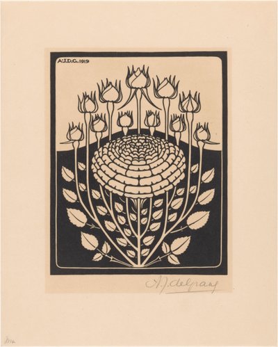 arbusto de rosas de Julie de Graag (signed by artist)
