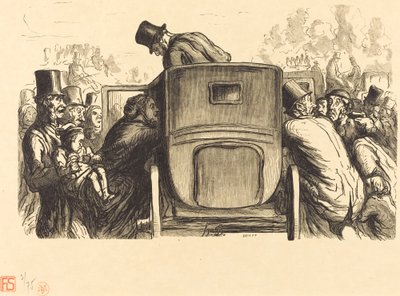 Exposição Universal: O estrangeiro encontra todas as facilidades desejáveis... de Julien Antoine Peulot after Honoré Daumier