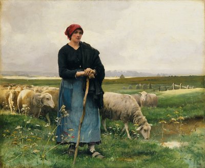 Uma pastora com seu rebanho, de Julien Dupre