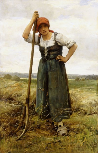 Camponesa encostada em um forcado, de Julien Dupre