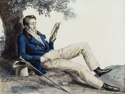 Um jovem lendo debaixo de uma árvore, de Julien Leopold Boilly