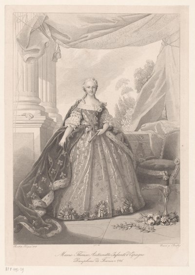 Retrato de Maria Theresia van Bourbon Marie Thérèse Antoinette Infanta de Espanha (título no objeto) de Julien Leopold Boilly